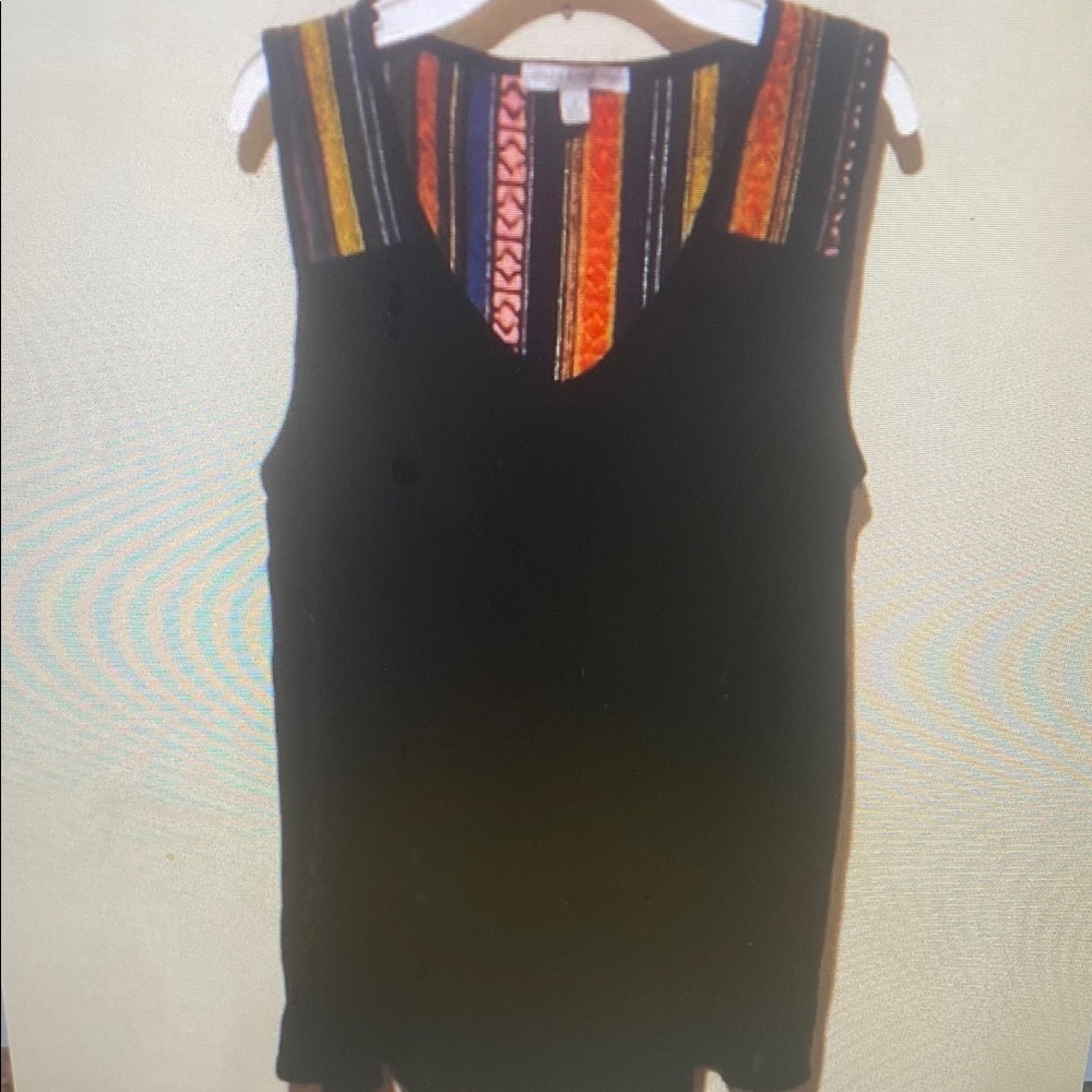 ❤️ GREEN ENVELOPE BOHO TANK TOP, MIXED MEDIA, SMALL